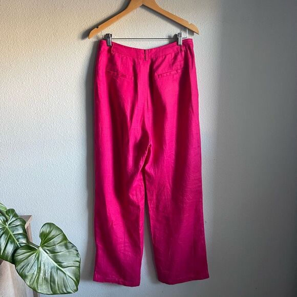 Reformation 2 Pc Set -Vesta Pant and Orzo Linen Smocked Halter Top in Corvette - Picture 6 of 11